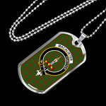 MacAlister Of Glenbarr Hunting Scottish Clan Tartan Military Dog Tag Necklace Jewelry