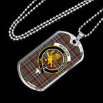 Nicolson Hunting Weathered Scottish Clan Tartan Military Dog Tag Necklace Jewelry