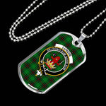 Lundin Scottish Clan Tartan Military Dog Tag Necklace Jewelry