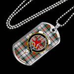 MacDuff Dress Ancient Scottish Clan Tartan Military Dog Tag Necklace Jewelry