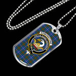Edmonstone Scottish Clan Tartan Military Dog Tag Necklace Jewelry