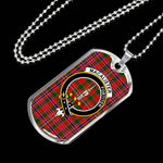 MacAlister Modern Scottish Clan Tartan Military Dog Tag Necklace Jewelry