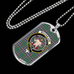 MacFarlane Hunting Ancient Scottish Clan Tartan Military Dog Tag Necklace Jewelry