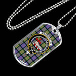 MacDonald Sleat Ancient Scottish Clan Tartan Military Dog Tag Necklace Jewelry