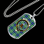 Haliburton Scottish Clan Tartan Military Dog Tag Necklace Jewelry
