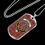 MacBain Scottish Clan Tartan Military Dog Tag Necklace Jewelry