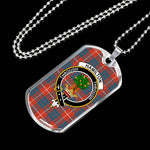 Hamilton Ancient Scottish Clan Tartan Military Dog Tag Necklace Jewelry