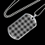 Grey Douglas Scottish Clan Tartan Military Dog Tag Necklace Jewelry