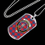 McKerrell Red Scottish Clan Tartan Military Dog Tag Necklace Jewelry