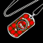 MacDonald Sleat Scottish Clan Tartan Military Dog Tag Necklace Jewelry