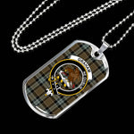Graham Of Menteith Weathered Scottish Clan Tartan Military Dog Tag Necklace Jewelry