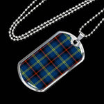 Grewar Scottish Clan Tartan Military Dog Tag Necklace Jewelry