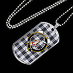 MacRae Dress Modern Scottish Clan Tartan Military Dog Tag Necklace Jewelry
