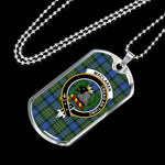 MacLaren Ancient Scottish Clan Tartan Military Dog Tag Necklace Jewelry
