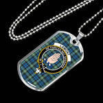 Lamont Ancient Scottish Clan Tartan Military Dog Tag Necklace Jewelry