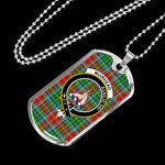 Muirhead Scottish Clan Tartan Military Dog Tag Necklace Jewelry