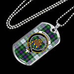 MacKenzie Dress Modern Scottish Clan Tartan Military Dog Tag Necklace Jewelry