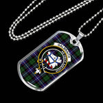 Galbraith Modern Scottish Clan Tartan Military Dog Tag Necklace Jewelry