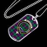 MacArthur Milton Scottish Clan Tartan Military Dog Tag Necklace Jewelry