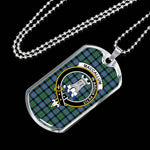 Malcolm Ancient Scottish Clan Tartan Military Dog Tag Necklace Jewelry