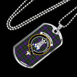 MacCallum Of Berwick Scottish Clan Tartan Military Dog Tag Necklace Jewelry
