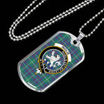 Inglis Ancient Scottish Clan Tartan Military Dog Tag Necklace Jewelry