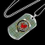 Kelly Scottish Clan Tartan Military Dog Tag Necklace Jewelry