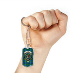 Lyon Scottish Clan Tartan Military Dog Tag Necklace Jewelry
