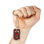 MacDuff Modern Scottish Clan Tartan Military Dog Tag Necklace Jewelry