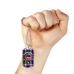 MacDonald Sleat Dress Modern Scottish Clan Tartan Military Dog Tag Necklace Jewelry
