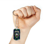 MacDonald Clan Ranald Of The Isles Hunting Modern Scottish Clan Tartan Military Dog Tag Necklace Jewelry
