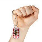 Maxwell Plaid Scottish Clan Tartan Military Dog Tag Necklace Jewelry