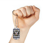 MacRae Dress Modern Scottish Clan Tartan Military Dog Tag Necklace Jewelry