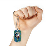 Lockhart Scottish Clan Tartan Military Dog Tag Necklace Jewelry
