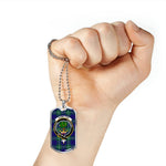 Hamilton Hunting Modern Scottish Clan Tartan Military Dog Tag Necklace Jewelry