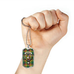 MacMillan Old Ancient Scottish Clan Tartan Military Dog Tag Necklace Jewelry
