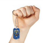 Mercer Scottish Clan Tartan Military Dog Tag Necklace Jewelry