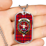 Murray Athole Of Tulloch Scottish Clan Tartan Military Dog Tag Necklace Jewelry