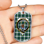 Forbes Dress Scottish Clan Tartan Military Dog Tag Necklace Jewelry