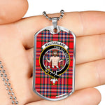 MacFarlane Modern Scottish Clan Tartan Military Dog Tag Necklace Jewelry