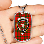 Livingstone Modern Scottish Clan Tartan Military Dog Tag Necklace Jewelry