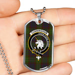 Cunningham Hunting Modern Scottish Clan Tartan Military Dog Tag Necklace Jewelry