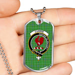 Currie Scottish Clan Tartan Military Dog Tag Necklace Jewelry