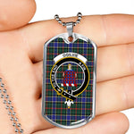 Ogilvie Hunting Modern Scottish Clan Tartan Military Dog Tag Necklace Jewelry