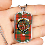 MacAuley Ancient Scottish Clan Tartan Military Dog Tag Necklace Jewelry