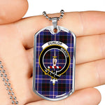 Dunlop Modern Scottish Clan Tartan Military Dog Tag Necklace Jewelry