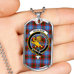 Nicolson Scottish Clan Tartan Military Dog Tag Necklace Jewelry