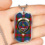 Mar Scottish Clan Tartan Military Dog Tag Necklace Jewelry