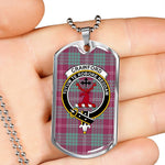 Crawford Ancient Scottish Clan Tartan Military Dog Tag Necklace Jewelry