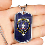 Fleming Scottish Clan Tartan Military Dog Tag Necklace Jewelry